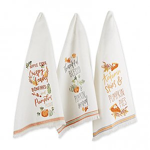 Design Imports Cotton Kitchen Towels - Apple Cider