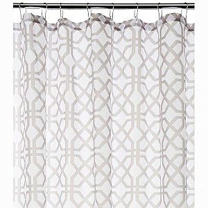 Trellis Stone & White Shower Curtain