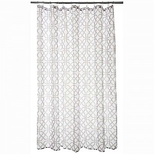 Trellis Stone & White Shower Curtain