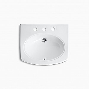 Kohler Pinoir® 22" Wall Mount Bathroom Sink with Multiple Faucet Hole Options
