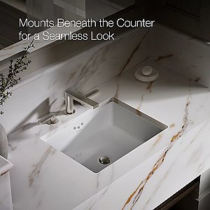 Kohler Kathryn Rectangular Undercounter Lavatory with Glazed Underside - 19-3/4" x 15-5/8"