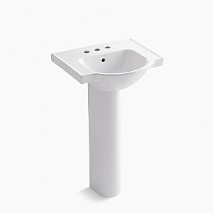 Kohler Veer® 21" Pedestal Bathroom Sink with Multi Faucet Hole Options