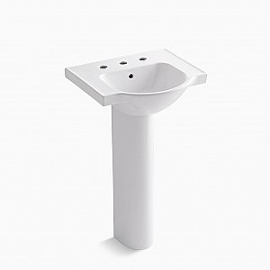 Kohler Veer® 21" Pedestal Bathroom Sink with Multi Faucet Hole Options