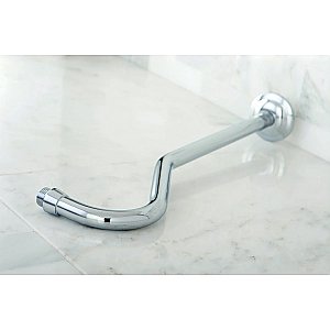 Shower Scape 17-Inch Sheppard's Hook Rain Drop Shower Arm with Flange - Polished Chrome