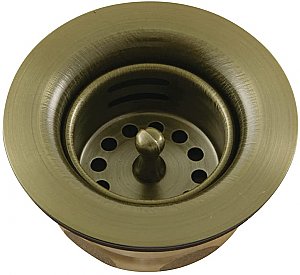 Tacoma Stainless Steel Bar Sink Duo Basket Strainer - Antique Brass