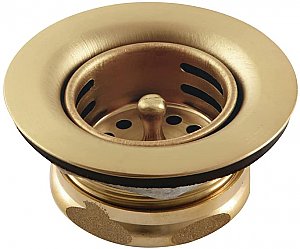 Tacoma Stainless Steel Bar Sink Duo Basket Strainer - Brushed Brass