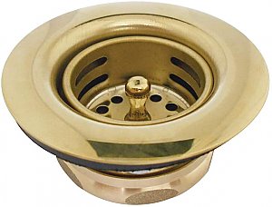 Tacoma Stainless Steel Bar Sink Duo Basket Strainer - Polished Brass