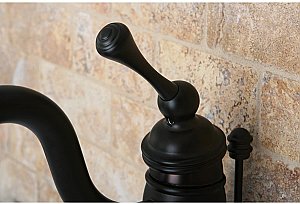 Victorian Single-Handle Monoblock Bathroom Faucet with Pop-Up Drain - Oil Rubbed Bronze