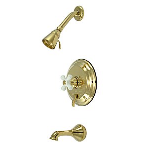 Pressure Balance Tub & Shower Set - Polished Brass