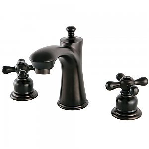 Victorian Widespread Lavatory Faucet - Metal Cross Handles - Oil Rubbed Bronze