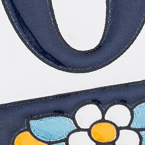 Sevillano Flora Address Number Zero 2-1/8" x 4-3/8" Ceramic Wall Tile - Sold by the individual piece