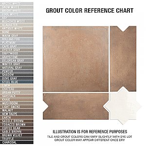 Argile Bordeaux Ferrara with Losanga and Bianco Star 24-5/8 in. x 24-5/8 in. Porcelain Floor and Wall Tile - 4 Tiles Per Case - 4.34 Square Feet