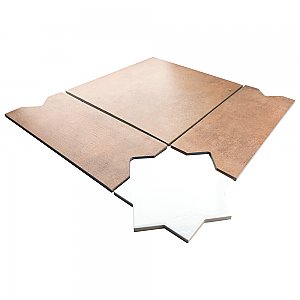 Argile Bordeaux Ferrara with Losanga and Bianco Star 24-5/8 in. x 24-5/8 in. Porcelain Floor and Wall Tile - 4 Tiles Per Case - 4.34 Square Feet
