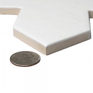 Argile Star Bianco w/ Cotto Cross 7" x 14" Porclain Floor and Wall Tile - 2 Tiles Per Case - .72 Square Feet