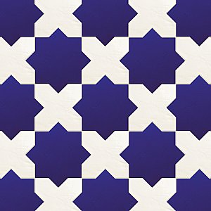Argile Star Blu w/Bianco Cross 7" x 14" Porcelain Floor and Wall Tile - 2 Tiles Per Case - .72 Square Feet