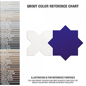 Argile Star Blu w/Bianco Cross 7" x 14" Porcelain Floor and Wall Tile - 2 Tiles Per Case - .72 Square Feet