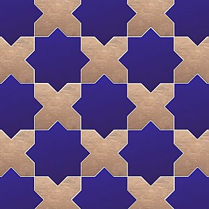 Argile Star Blu w/ Cotto Cross 7" x 14" Porcelain Floor and Wall Tile - 2 Tiles Per Case - .72 Square Feet