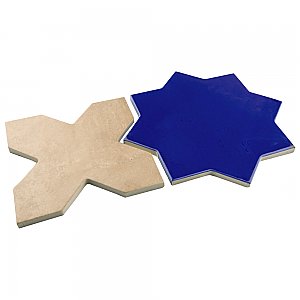 Argile Star Blu w/ Cotto Cross 7" x 14" Porcelain Floor and Wall Tile - 2 Tiles Per Case - .72 Square Feet