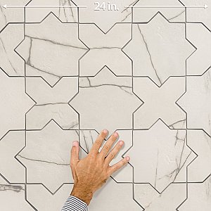 Istanbul Star Day with Day Cross 6" x 12" Porcelain Floor and Wall Tile - 32 Tiles Per Case - 8.64 Square Feet