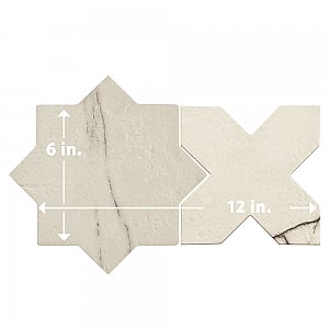 Istanbul Star Day with Day Cross 6" x 12" Porcelain Floor and Wall Tile - 32 Tiles Per Case - 8.64 Square Feet