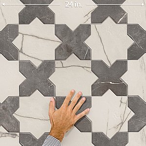 Istanbul Star Day with Night Cross 6" x 12" Porcelain Floor and Wall Tile - 32 Tiles Per Case - 8.64 Square Feet