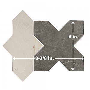 Istanbul Squire Shield Day with Night Cross 6" x 8-3/8" Porcelain Floor and Wall Tile - 48 Tiles Per Case - 9.12 Square Feet