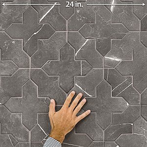 Istanbul Squire Shield Night with Night Cross 6" x 8-3/8" Porcelain Floor and Wall Tile - 48 Tiles Per Case - 9.12 Square Feet