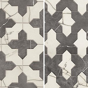 Istanbul Templar Shield Day with Night Cross 8-3/8" x 8-3/8" Porcelain Floor and Wall Tile - 36 Tiles Per Case - 6.37 Square Feet