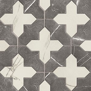 Istanbul Templar Shield Night with Day Cross 8-3/8" x 8-3/8" Porcelain Floor and Wall Tile - 36 Tiles Per Case - 6.37 Square Feet