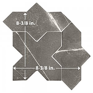 Istanbul Templar Shield Night with Night Cross 8-3/8" x 8-3/8" Porcelain Floor and Wall Tile - 36 Tiles Per Case - 6.37 Square Feet