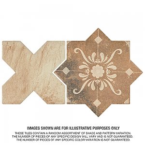 Tech Land Star Fire Temple/Cross Fire 6" x 12" Porcelain Floor & Wall Tile - 1 Tiles Per Case - 0.57 Sq. Ft.