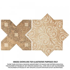Tech Land Star Fire Temple/Cross Fire Temple 6" x 12" Porcelain Floor & Wall1 Tiles Per Case - 0.57 Sq. Ft.