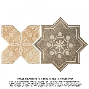 Tech Land Star Fire Temple/Cross Fire Temple 6" x 12" Porcelain Floor & Wall1 Tiles Per Case - 0.57 Sq. Ft.