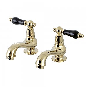 Kingston Brass KS1102PKL Basin Tap Faucet with Cross Handle, PB