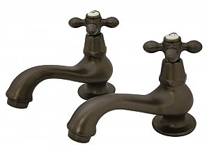 Kingston Brass Heritage Basin Faucet - Metal Cross Handles - Oil Rubbed Bronze
