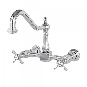 Essex Wall Mount Bridge Kitchen Faucet -  Polished Chrome
