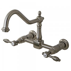 Tudor Wall Mount Bridge Kitchen Faucet -  Brushed Nickel