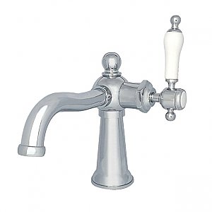 Nautical Single-Handle Bathroom Faucet with Push Pop-Up Drain - Polished Chrome