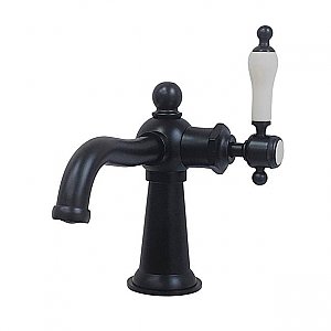 Nautical Single-Handle Bathroom Faucet with Push Pop-Up Drain - Matte Black