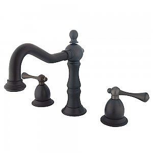 Heritage Widespread Sink Faucet - Metal Lever Handles - Oil Rubbed Bronze