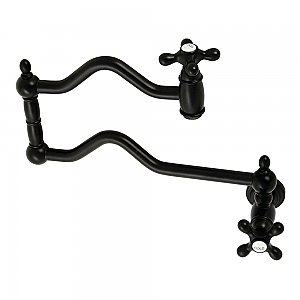 Heritage Wall Mount Pot Filler -  Matte Black