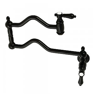 Heirloom Wall Mount Pot Filler -  Matte Black