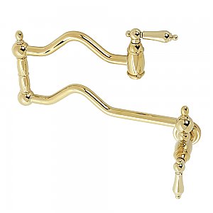 Heritage Wall Mount Pot Filler -  Polished Brass