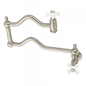 Heritage Wall Mount Pot Filler -  Brushed Nickel