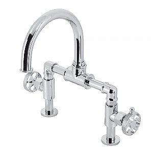 Kingston Brass KS2171RKX Webb Bridge Bathroom Faucet with Push Pop-Up, Polished Chrome