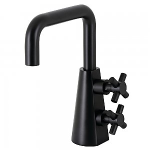 Kingston Brass KS2260DX Constantine Two-Handle Single-Hole Bathroom Faucet with Push Pop-Up, Matte Black