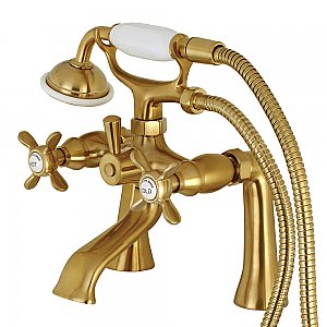 Kingston Brass KS288SB Essex Clawfoot Tub Faucet with Hand Shower, Brushed Brass