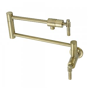 Milano Wall Mount Pot Filler -  Brushed Brass
