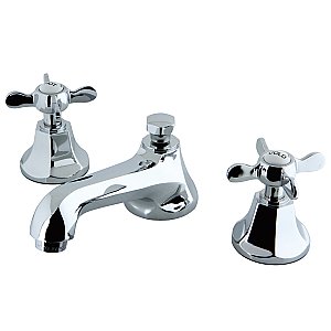 Essex Widespread Sink Faucet - Metal Cross Handles - Polished Chrome
