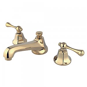 Metropolitan Widespread Sink Faucet - Metal Lever Handles - Polished Brass